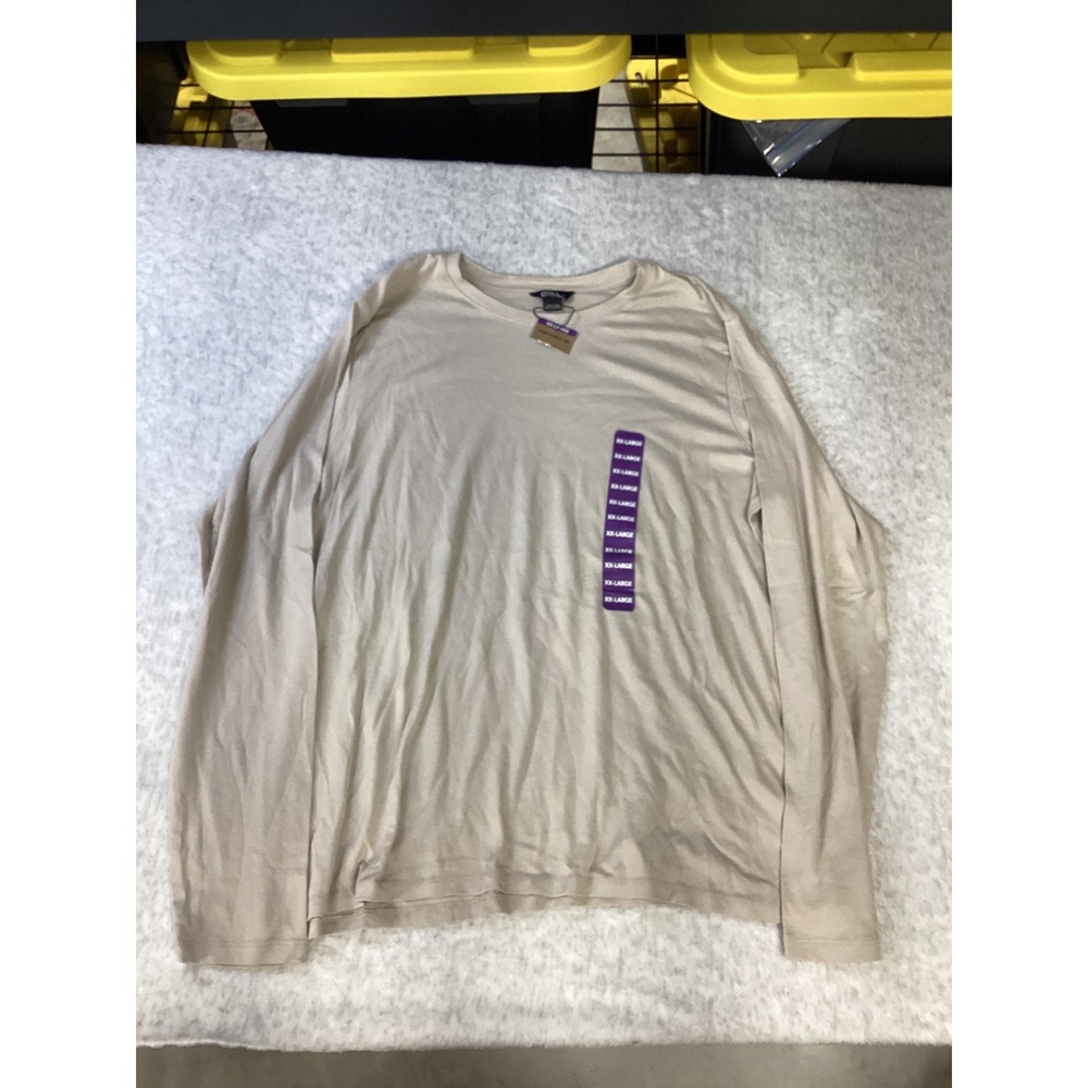 Eddie Bauer Womens XXL Long Sleeve Tee Shirt Beige Tan Crew Neck NWT New